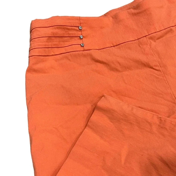 JM Collection Orange Studded Trousers M Short - Picture 3 of 5